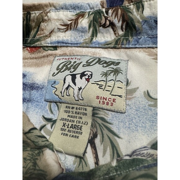 Vintage Big Dogs Men's Hawaiian Shirt Size XL Dog Beach Vacation Relax Hawaii - Picture 5 of 6